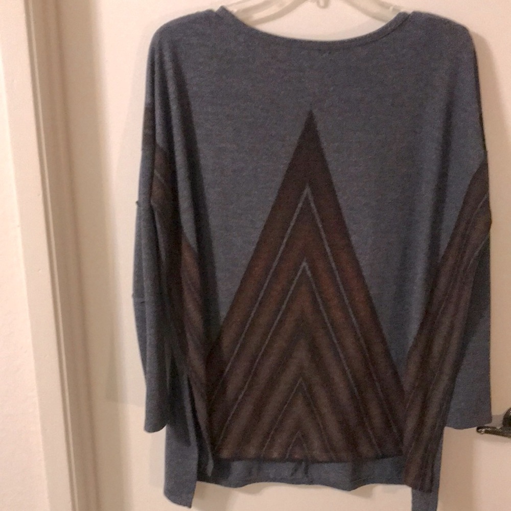 Go Couture Printed Dolman Sweater with Elbow Patch